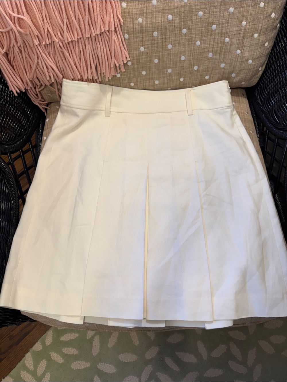 J. Crew Cream Pleated Skater Shirt Skirt
